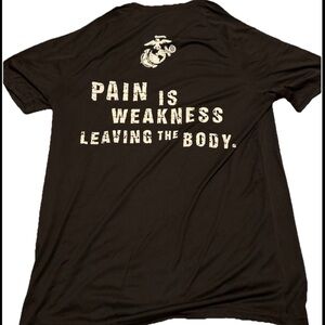 MARINES Men Black Shirt Short Sleeve Athletic Top Size Large NWOT